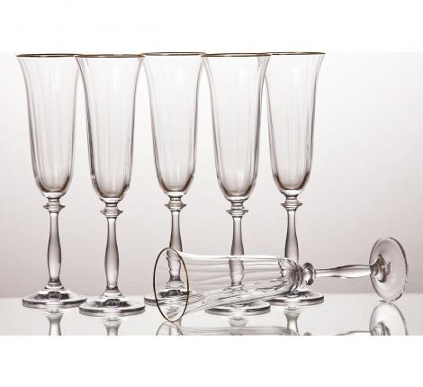 Набор бокалов для шампанского 6 штук &quot;АНЖЕЛА ОПТИК&quot; 674-038, 190 мл
