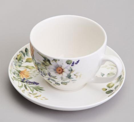 Чайный набор "РОМАШКОВОЕ ПОЛЕ" на 6 персон, 12 предметов (250 мл)