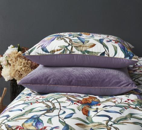 Постельное белье с одеялом "Kazanov.A." Колибри (аметист/жемчуг) Велюр/Egypt Cotton, Евро