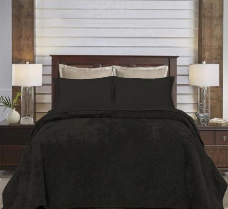 Покрывало из вареного бархата "KARTEKS" 01, 240х260 (50х70-2 шт), антрацит