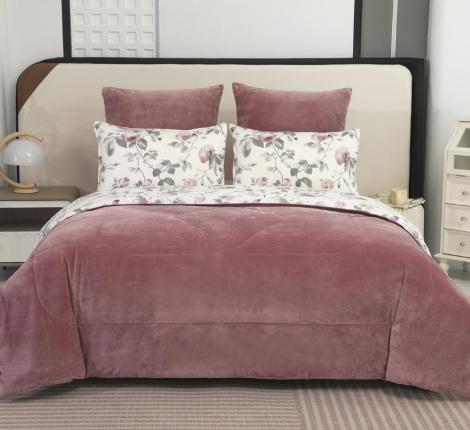Постельное белье с одеялом "Sofi de Marko" Роберто №6 Велюр/Сатин, Семейный