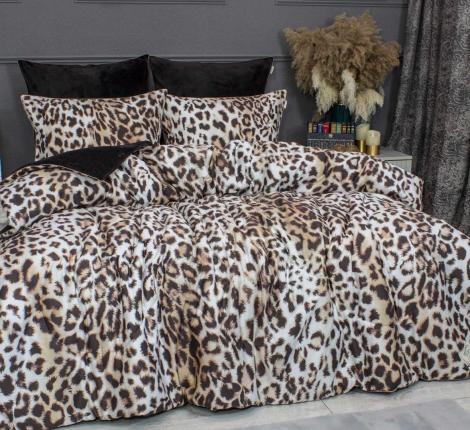 Постельное белье с одеялом "Kazanov.A." Барс (жемчужный трюфель) Велюр/Egypt Cotton, Евро