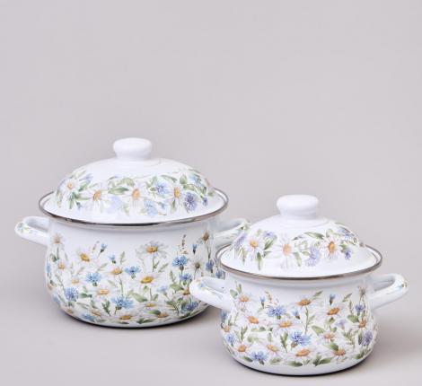 Набор эмалированных кастрюль с крышкой "SENTIMENT", 4 предмета