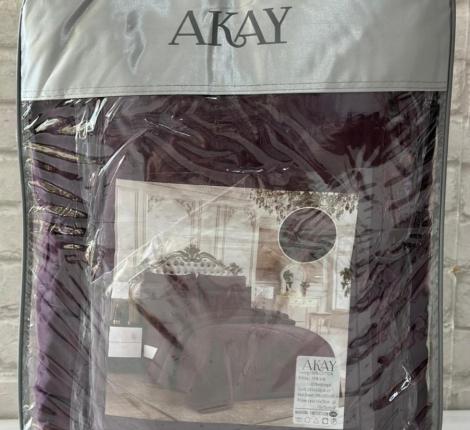 Постельное бельё с одеялом AKAY SATEN (фиолетовый), Евро