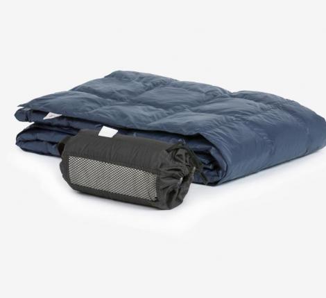 Дорожный плед пуховый "TRAVEL PLAID GRASS INDIGO", 140х200