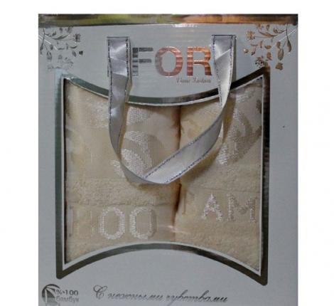 Набор бамбуковых полотенец EFOR "OTTOMAN" (50*90,70*140), кремовый