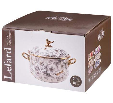 Кастрюля эмалированная с крышкой LEFARD "ФЛАНДРИЯ", 2,8 л