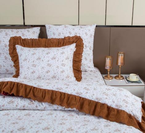 Постельное бельё с одеялом "Kazanov.A." Одри (жемчуг охра) Сатин, Евро