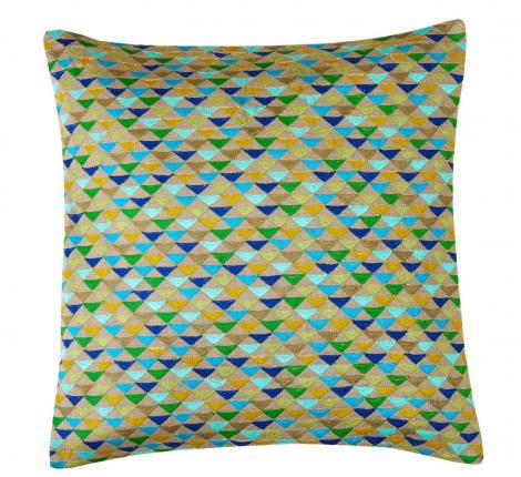 Подушка декоративная "Blanc des Vosges" COCTAIL EMERAUDE вышивка, 45х45