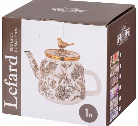 Чайник эмалированный "ЯБЛОНЕВЫЙ САД" 950-738, 1,0 л