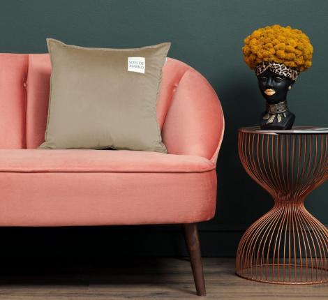 Подушка декоративная "Sofi de Marko" Ноэми (светло-бежевый) Велюр, 55х55