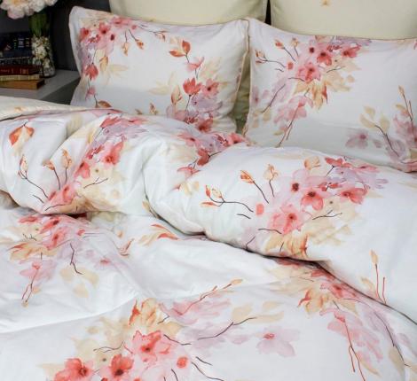 Постельное бельё с одеялом "Kazanov.A" Стелла (айвори) Сатин, Евро