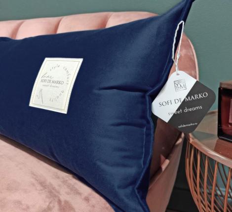 Подушка декоративная "Sofi de Marko" Джереми (синий) Велюр, 32х90