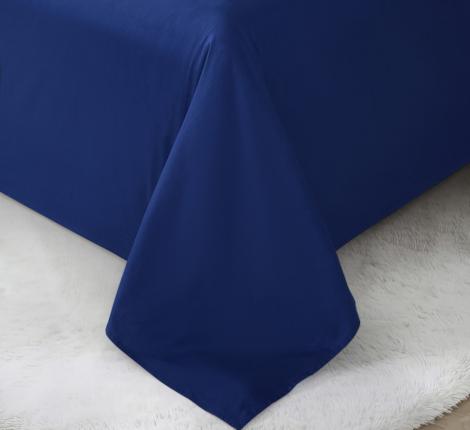 Постельное бельё "KARTEKS" сатин однотонный с кантом HK-09 (тёмно-синий), Евро