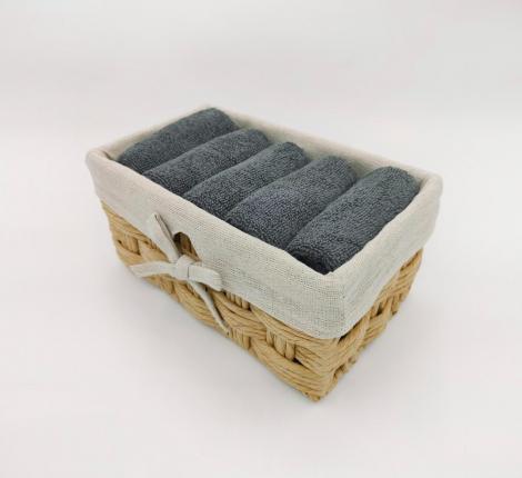 Набор махровых салфеток "Sofi de Marko" Дэйзи 30х50-5шт., темно-серый