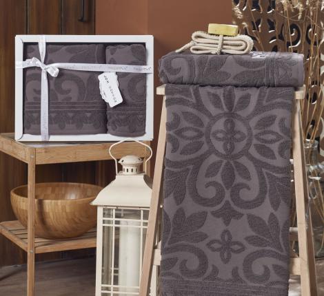 Комплект махровых полотенец "PHILIPPUS" (50x90/70х140) 2 шт.  EDNA, шоколадный