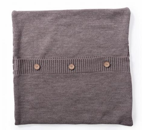 Наволочка вязаная "КОСЫ" 40x40, капучино