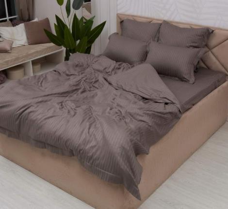 Постельное белье "Sofi de Marko" Моне (кофе) Страйп Сатин, Евро (50х70-2шт.)