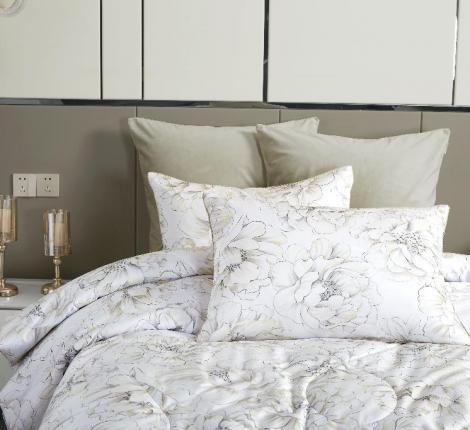 Постельное белье с одеялом "Kazanov.A." Силиция (бежевая олива) Велюр/Egypt Cotton, Евро