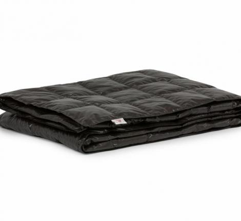Дорожный плед пуховый "TRAVEL PLAID GRASS BLACK", 140х200