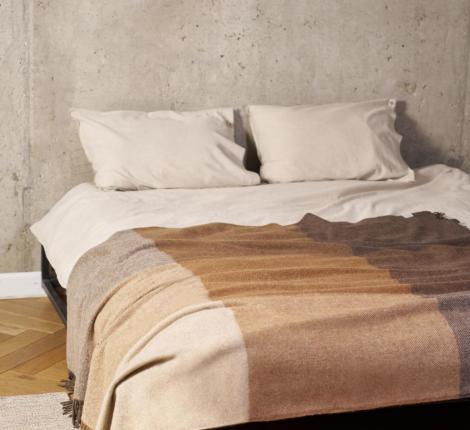 Плед "WOOLEN" (шерсть 100%) 150х200, бежево-коричневый