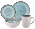 Набор посуды обеденный BRONCO "CROCUS" на 4 персоны, 16 предметов (голубой)