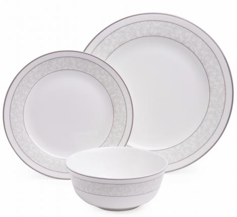 Набор посуды обеденный "GREY LACE" на 4 персоны, 12 предметов
