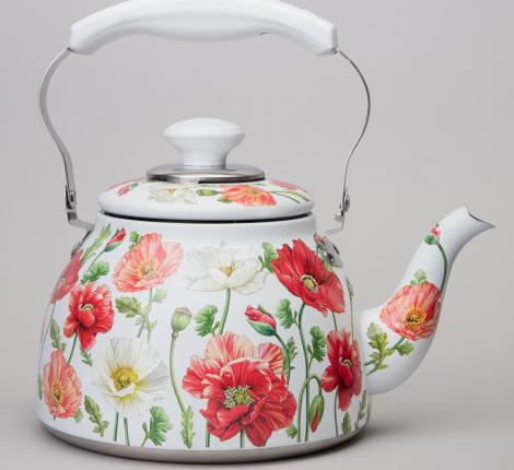 Чайник  "БЕЛЫЕ МАКИ", 1,5 л
