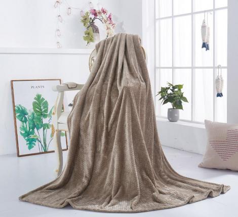 Жаккардовый плед "KARTEKS" Соты-02 бежевый, 200х220