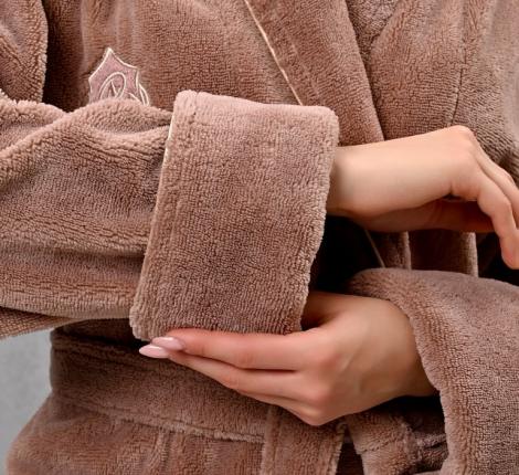 Халат женский трига шалька "AMBIELLA A-1295" какао, 2XL