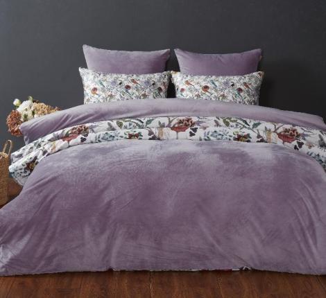 Постельное белье с одеялом "Kazanov.A." Маки (графит лаванда) Велюр/Egypt Cotton, Семейный