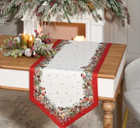 Дорожка с пропиткой "МОРОЗКО.СНЕГИРИ "45х145 см, красный