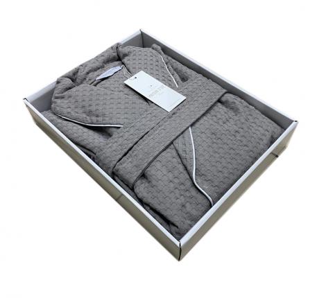 Халат мужской вафельный Maison D'or "KARIUS" серый, XL(50)/2XL(52)