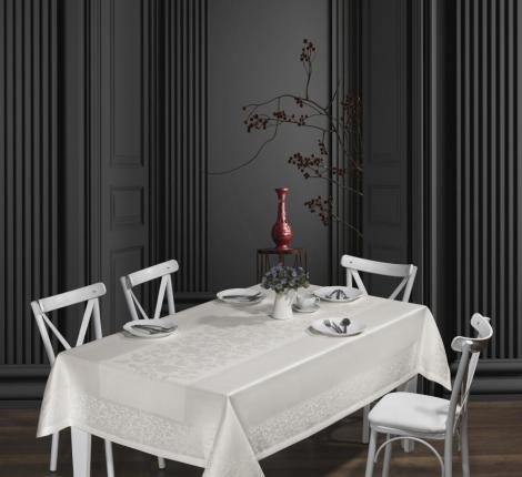 Скатерть "DO&CO" броде жаккард 160х220 VERONA, кремовый