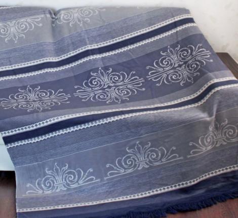 Плед хлопковый Райтекс "ОРНАМЕНТ серый", 150х200