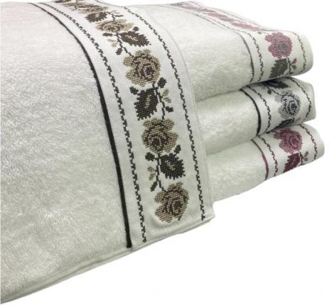 Полотенце махровое Maison D'or "ROSANNA" 85х150, белый/серый