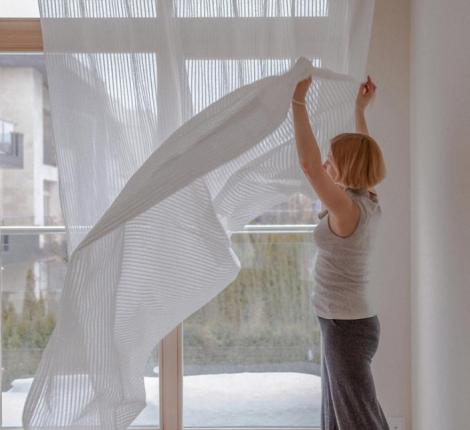 Штора на ленте "ФЬЮЖН" 245х310 см, белый