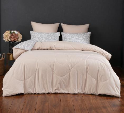 Постельное белье с одеялом "Kazanov.A." Остин (бежевый платина) Сатин, Евро