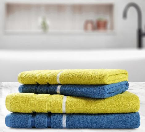 Набор полотенец AKAY "GRACY" 4 шт. (50*80-2, 70*130-2), олива-синий