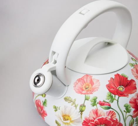 Чайник со свистком "БЕЛЫЕ МАКИ", 3,0 л