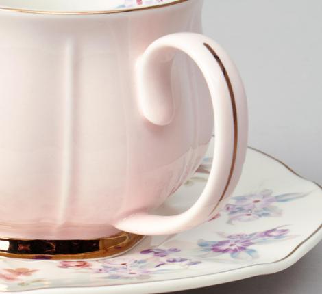 Чайный набор "ВРЕМЕНА ГОДА" 42-566 на 6 персон, 12 предметов (250 мл), розовый