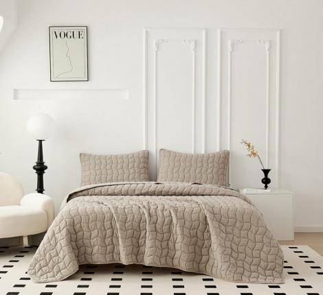 Покрывало "Sofi de Marko" Минелла (бежевый) Жатый сатин, 230х250