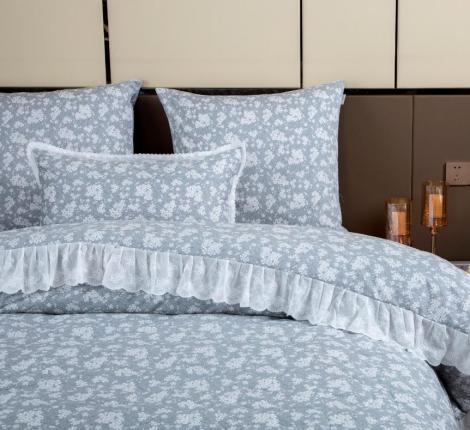 Постельное бельё с одеялом "Kazanov.A." Айрис (серебро жемчуг) Сатин, Евро