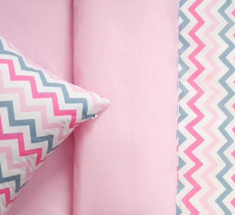 Постельное белье "Siberia" Зигзаг (розовый) Ранфорс, 1,5 спальный