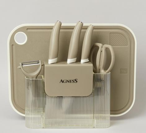 Набор кухонных приборов 7 шт. "Agness" 671-030, серый