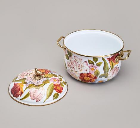 Кастрюля эмалированная с крышкой AGNESS "ФЛАНДРИЯ", 2,8 л