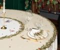 Скатерть круглая с пропиткой "ЩЕЛКУНЧИК" 220 см, бежевый