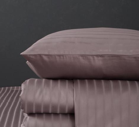 Постельное белье "Kazanov.A." Stripe Le-Man (капучино орхидея) Страйп Сатин, Евро