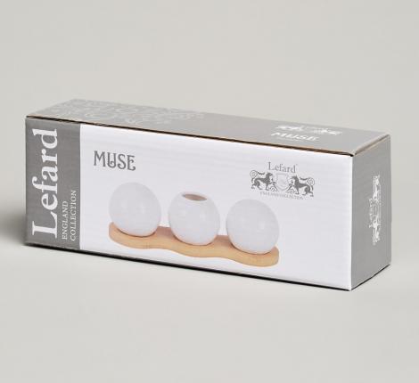 Набор для специй "MUSE", 3 предмета, на деревянной подставке 20*6*6 см