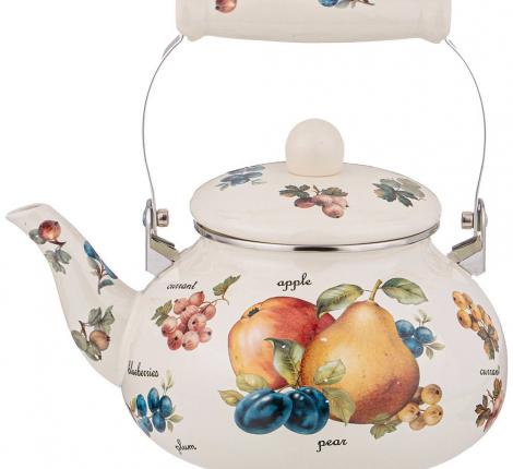 Чайник эмалированный "ФРУКТЫ", 2,5 л